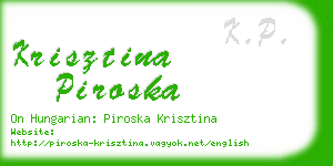 krisztina piroska business card